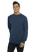 Next Level N9000/9000 Mens French Terry Long Sleeve Crewneck T-Shirt Cool Blue Model Front