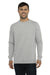 Next Level N9000/9000 Mens French Terry Long Sleeve Crewneck T-Shirt Heather Grey Model Front