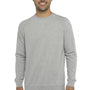 Next Level Mens French Terry Long Sleeve Crewneck T-Shirt - Heather Grey