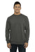 Next Level N9000/9000 Mens French Terry Long Sleeve Crewneck T-Shirt Heavy Metal Grey Model Front