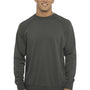 Next Level Mens French Terry Long Sleeve Crewneck T-Shirt - Heavy Metal Grey