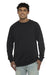 Next Level N9000/9000 Mens French Terry Long Sleeve Crewneck T-Shirt Black Model Front