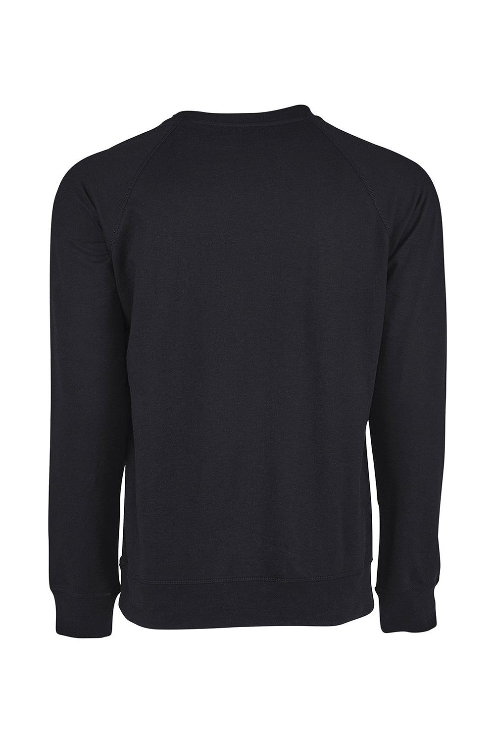 Next Level N9000/9000 Mens French Terry Long Sleeve Crewneck T-Shirt Black Flat Back