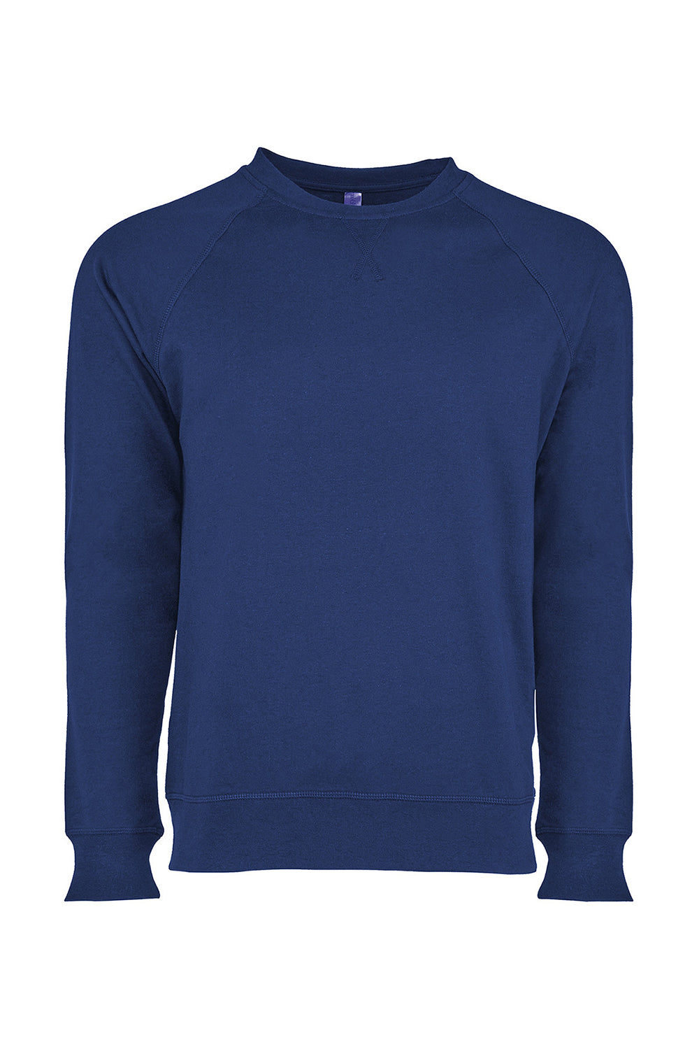 Next Level N9000/9000 Mens French Terry Long Sleeve Crewneck T-Shirt Royal Blue Flat Front