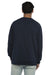 Next Level N9000/9000 Mens French Terry Long Sleeve Crewneck T-Shirt Midnight Navy Blue Model Back