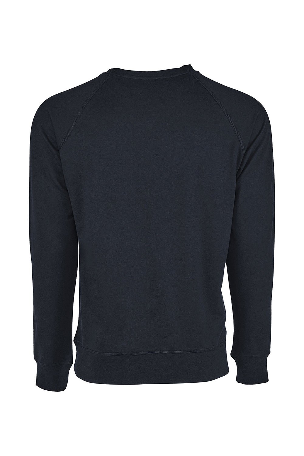 Next Level N9000/9000 Mens French Terry Long Sleeve Crewneck T-Shirt Midnight Navy Blue Flat Back