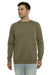 Next Level N9000/9000 Mens French Terry Long Sleeve Crewneck T-Shirt Military Green Model Front