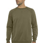 Next Level Mens French Terry Long Sleeve Crewneck T-Shirt - Military Green