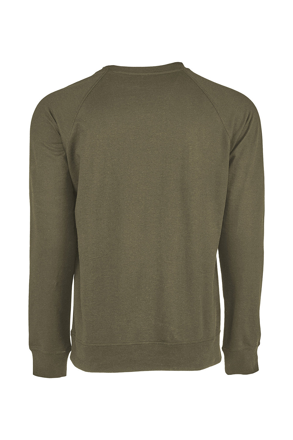 Next Level N9000/9000 Mens French Terry Long Sleeve Crewneck T-Shirt Military Green Flat Back