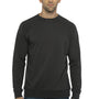 Next Level Mens French Terry Long Sleeve Crewneck T-Shirt - Graphite Black