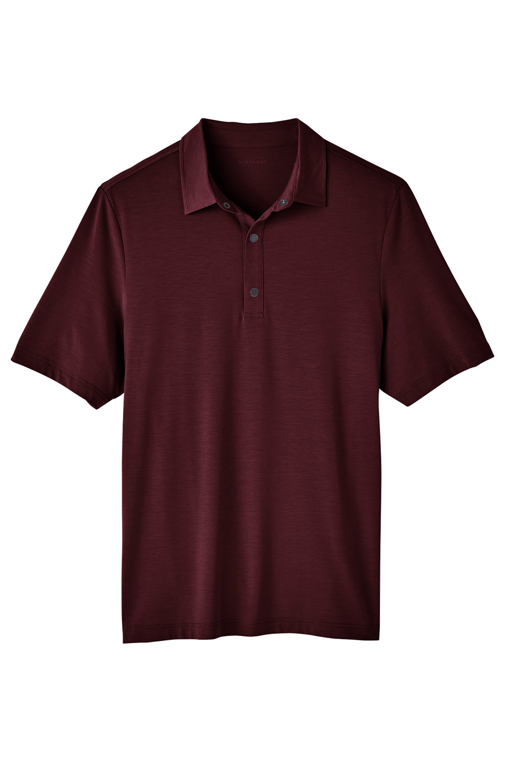 North End NE100 Mens Jaq Performance Moisture Wicking Short Sleeve Polo Shirt Burgundy Flat Front