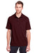 North End NE100 Mens Jaq Performance Moisture Wicking Short Sleeve Polo Shirt Burgundy Model Front