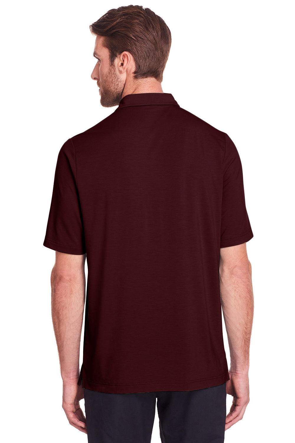 North End NE100 Mens Jaq Performance Moisture Wicking Short Sleeve Polo Shirt Burgundy Model Back