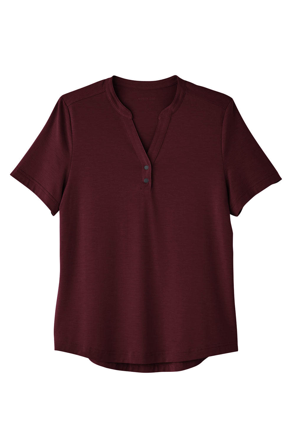 North End NE100W Womens Jaq Performance Moisture Wicking Short Sleeve Polo Shirt Burgundy Flat Front