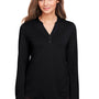 North End Womens Jaq Performance Moisture Wicking Long Sleeve Polo Shirt - Black