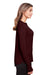 North End NE400W Womens Jaq Performance Moisture Wicking Long Sleeve Polo Shirt Burgundy Model Side