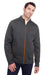 North End NE712 Mens Flux 2.0 Fleece Water Resistant Full Zip Jacket Heather Black/Orange Soda Model Front