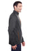 North End NE712 Mens Flux 2.0 Fleece Water Resistant Full Zip Jacket Heather Black/Orange Soda Model Side