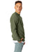 Hanes P160/P1607 Mens EcoSmart Print Pro XP Pill Resistant Fleece Crewneck Sweatshirt Fatigue Green Model Side