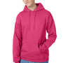 Hanes Mens EcoSmart Print Pro XP Pill Resistant Hooded Sweatshirt Hoodie w/ Pouch Pocket - Wow Pink