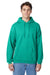 Hanes P170 Mens EcoSmart Print Pro XP Pill Resistant Hooded Sweatshirt Hoodie w/ Pouch Pocket Kelly Green Model Front