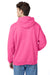 Hanes P170 Mens EcoSmart Print Pro XP Pill Resistant Hooded Sweatshirt Hoodie w/ Pouch Pocket Safety Pink Model Back