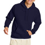 Hanes Mens EcoSmart Print Pro XP Pill Resistant Hooded Sweatshirt Hoodie w/ Pouch Pocket - Athletic Navy Blue