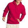 Hanes Mens EcoSmart Print Pro XP Pill Resistant Hooded Sweatshirt Hoodie w/ Pouch Pocket - Athletic Crimson Red