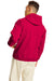 Hanes P170 Mens EcoSmart Print Pro XP Pill Resistant Hooded Sweatshirt Hoodie w/ Pouch Pocket Athletic Crimson Red Model Back