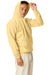 Hanes P170 Mens EcoSmart Print Pro XP Pill Resistant Hooded Sweatshirt Hoodie w/ Pouch Pocket Athletic Gold Model Side