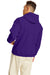 Hanes P170 Mens EcoSmart Print Pro XP Pill Resistant Hooded Sweatshirt Hoodie w/ Pouch Pocket Athletic Purple Model Back