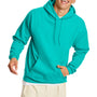 Hanes Mens EcoSmart Print Pro XP Pill Resistant Hooded Sweatshirt Hoodie w/ Pouch Pocket - Athletic Teal Green