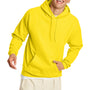 Hanes Mens EcoSmart Print Pro XP Pill Resistant Hooded Sweatshirt Hoodie w/ Pouch Pocket - Athletic Yellow