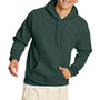 Hanes Mens EcoSmart Print Pro XP Pill Resistant Hooded Sweatshirt Hoodie w/ Pouch Pocket - Athletic Dark Green