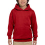 Hanes Youth EcoSmart Print Pro XP Pill Resistant Hooded Sweatshirt Hoodie w/ Pouch Pocket - Deep Red