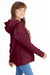 Hanes P470/P473 Youth EcoSmart Print Pro XP Pill Resistant Hooded Sweatshirt Hoodie w/ Pouch Pocket Maroon Model Side