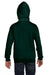 Hanes P480 Youth EcoSmart Print Pro XP Pill Resistant Full Zip Hooded Sweatshirt Hoodie w/ Pockets Deep Forest Green Model Back