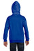 Hanes P480 Youth EcoSmart Print Pro XP Pill Resistant Full Zip Hooded Sweatshirt Hoodie w/ Pockets Deep Royal Blue Model Back