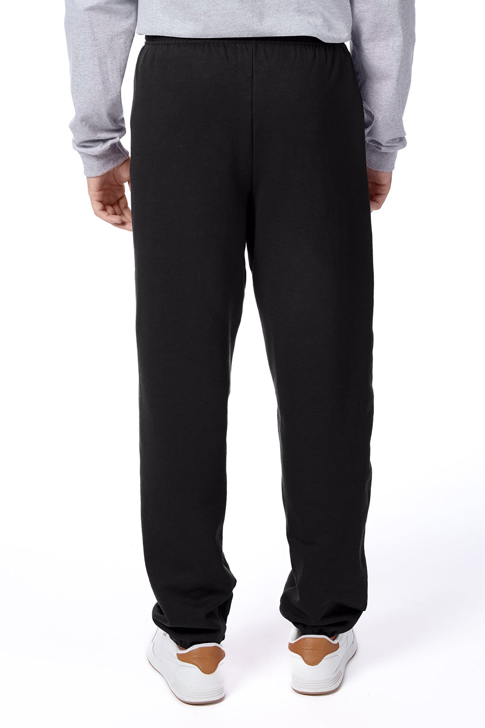 Hanes P650 Mens Ecosmart Sweatpants Black Model Back