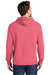 Port & Company PC098H Mens Beach Wash Fleece Hooded Sweatshirt Hoodie Fruit Punch Pink Model Back