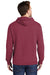 Port & Company PC098H Mens Beach Wash Fleece Hooded Sweatshirt Hoodie Merlot Red Model Back