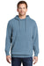 Port & Company PC098H Mens Beach Wash Fleece Hooded Sweatshirt Hoodie Mist Blue Model Front