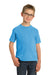 Port & Company PC099Y Youth Beach Wash Short Sleeve Crewneck T-Shirt Denim Blue Model Front