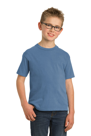 Port & Company PC099Y Youth Beach Wash Short Sleeve Crewneck T-Shirt Blue Moon Model Front