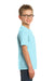 Port & Company PC099Y Youth Beach Wash Short Sleeve Crewneck T-Shirt Glacier Blue Model Side