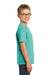 Port & Company PC099Y Youth Beach Wash Short Sleeve Crewneck T-Shirt Peacock Green Model Side