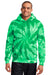 Port & Company PC146 Mens Tie-Dye Fleece Hooded Sweatshirt Hoodie Kelly Green Model Front