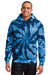 Port & Company PC146 Mens Tie-Dye Fleece Hooded Sweatshirt Hoodie Navy Blue Model Front