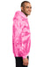 Port & Company PC146 Mens Tie-Dye Fleece Hooded Sweatshirt Hoodie Pink Model Side