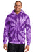 Port & Company PC146 Mens Tie-Dye Fleece Hooded Sweatshirt Hoodie Purple Model Front